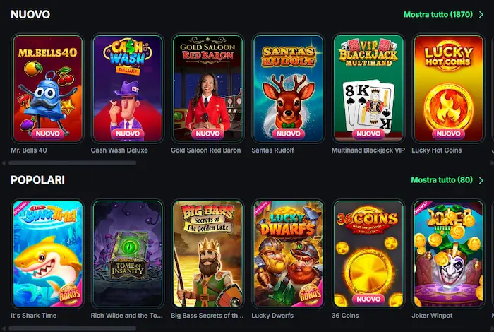 Kinbet Casino giochi
